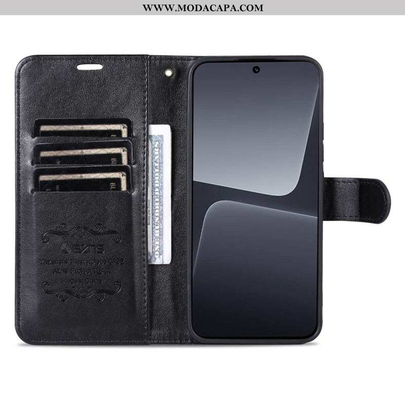 Capa Flip Para Xiaomi 13 Pro Efeito Couro Azns