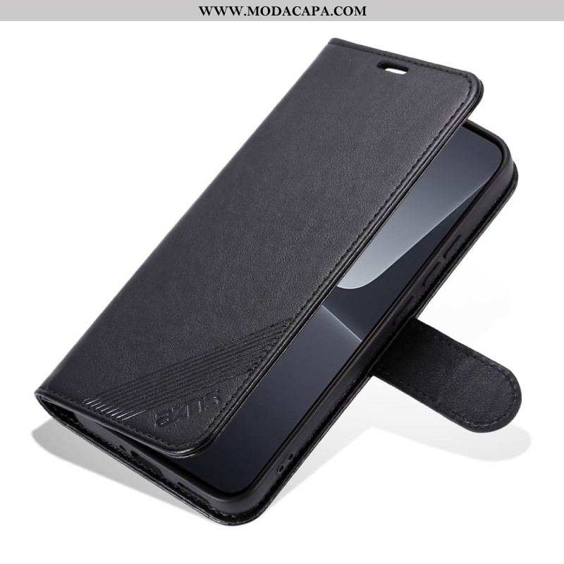 Capa Flip Para Xiaomi 13 Pro Efeito Couro Azns