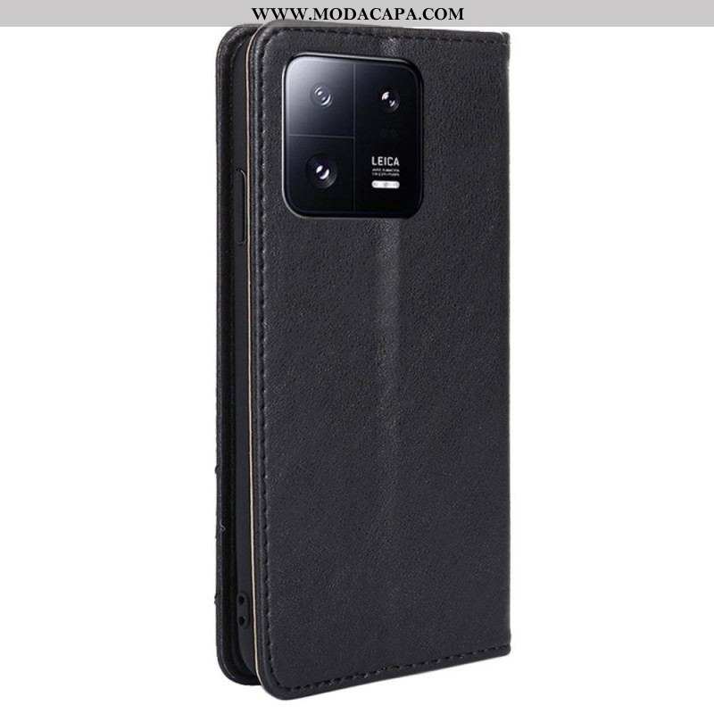 Capa De Celular Para Xiaomi 13 Pro Flip Rebites Decorativos