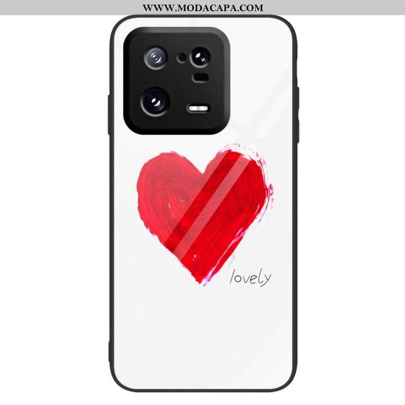 Capa Para Xiaomi 13 Pro Coração De Vidro Temperado