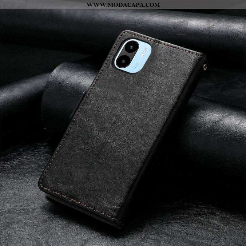 Capa De Couro Para Xiaomi Redmi A1 Fecho Duplo Bicolor