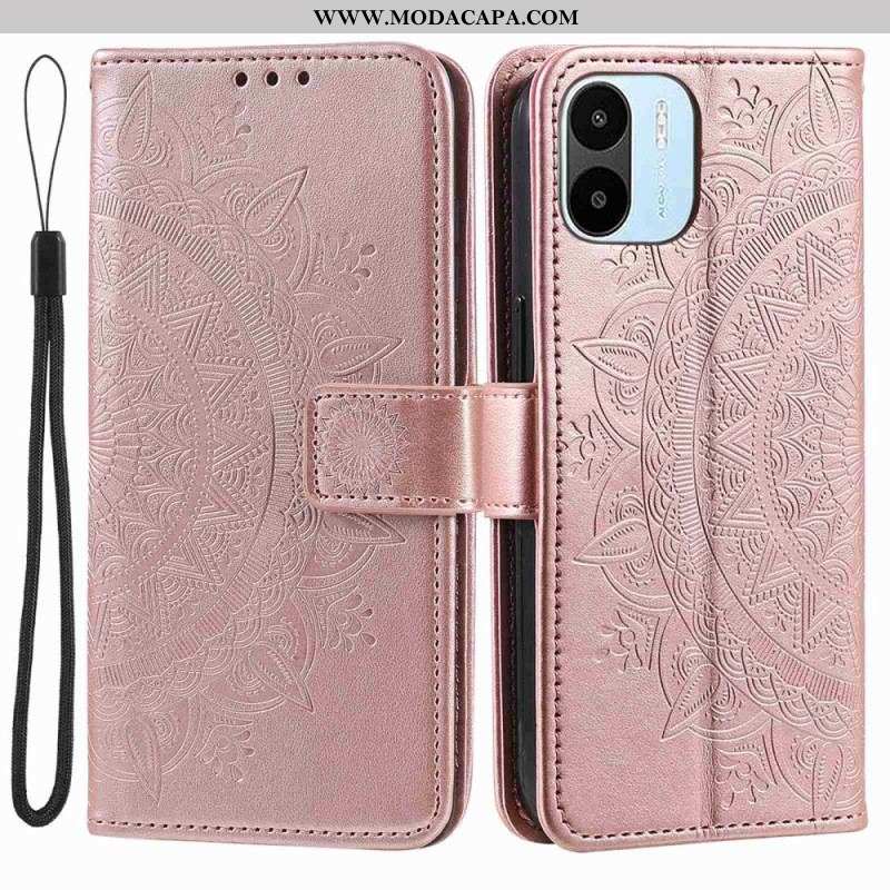 Capa Flip Para Xiaomi Redmi A1 Mandala Do Sol