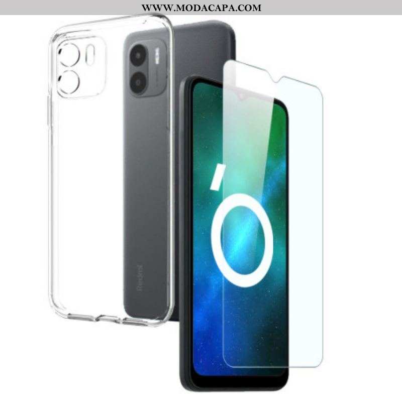 Capa Para Xiaomi Redmi A1 Transparente Com Protetor De Tela