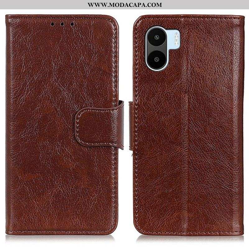 Capa De Couro Para Xiaomi Redmi A1 Couro Napa Rachado