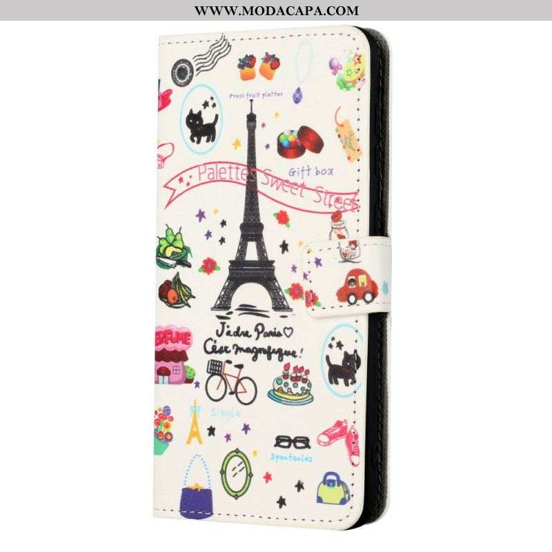 Capa De Couro Para Xiaomi Redmi A1 Paris Comemora