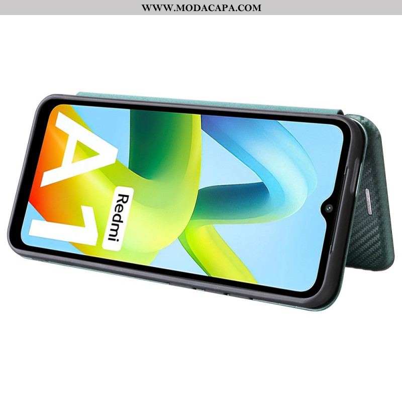 Capa De Celular Para Xiaomi Redmi A1 Flip Fibra De Carbono