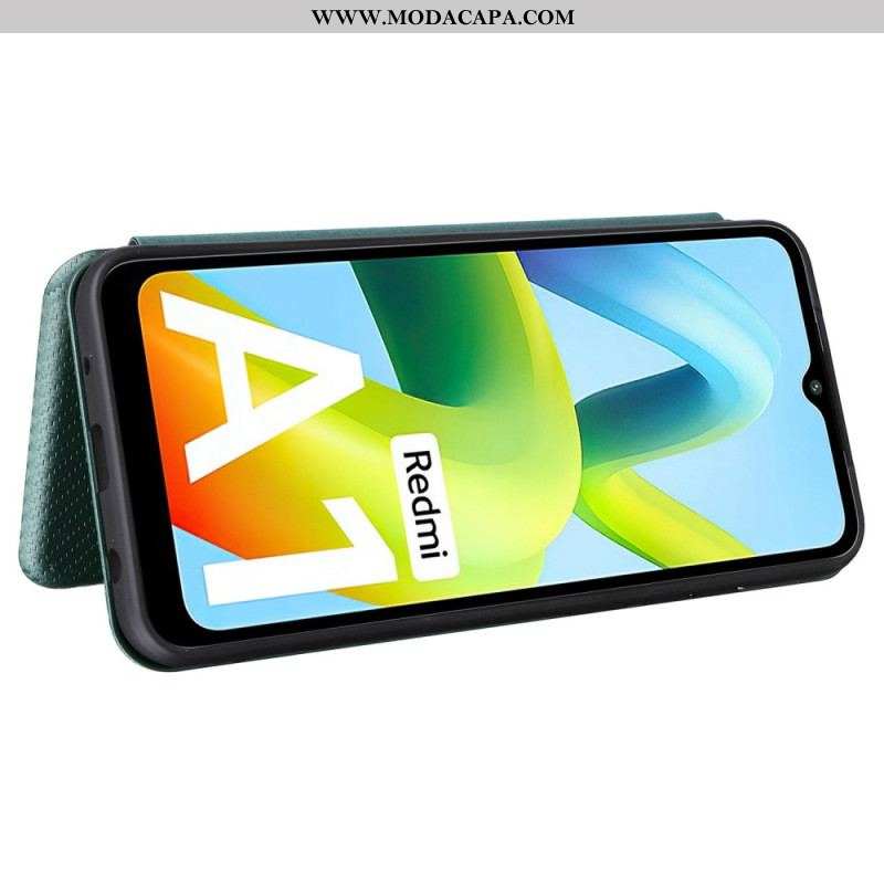 Capa De Celular Para Xiaomi Redmi A1 Flip Fibra De Carbono