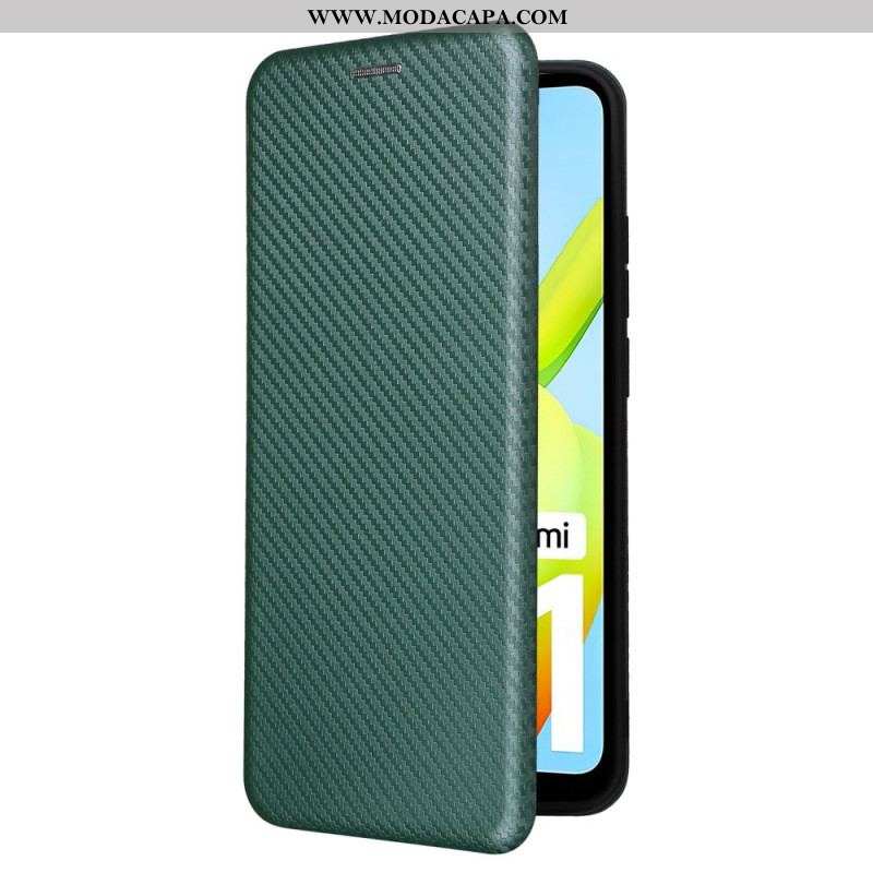 Capa De Celular Para Xiaomi Redmi A1 Flip Fibra De Carbono