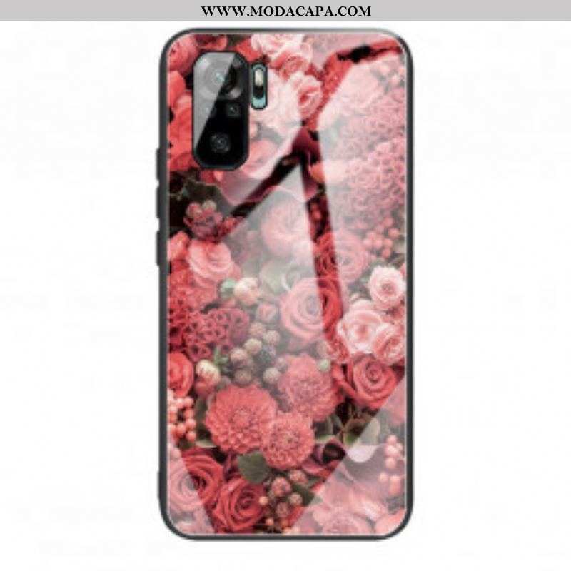 Capa De Celular Para Xiaomi Redmi Note 10 / 10S Rose Flowers Vidro Temperado