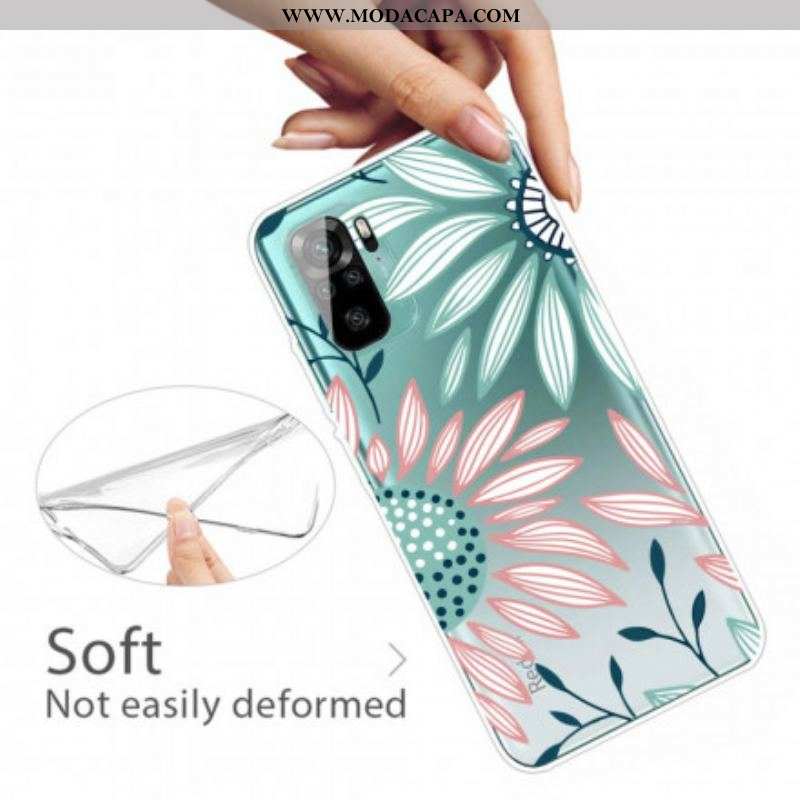 Capa Para Xiaomi Redmi Note 10 / 10S Uma Flor Transparente