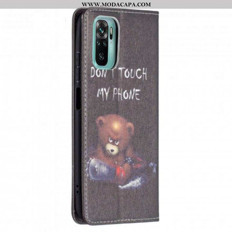 Capa De Celular Para Xiaomi Redmi Note 10 / 10S Flip Urso Perigoso