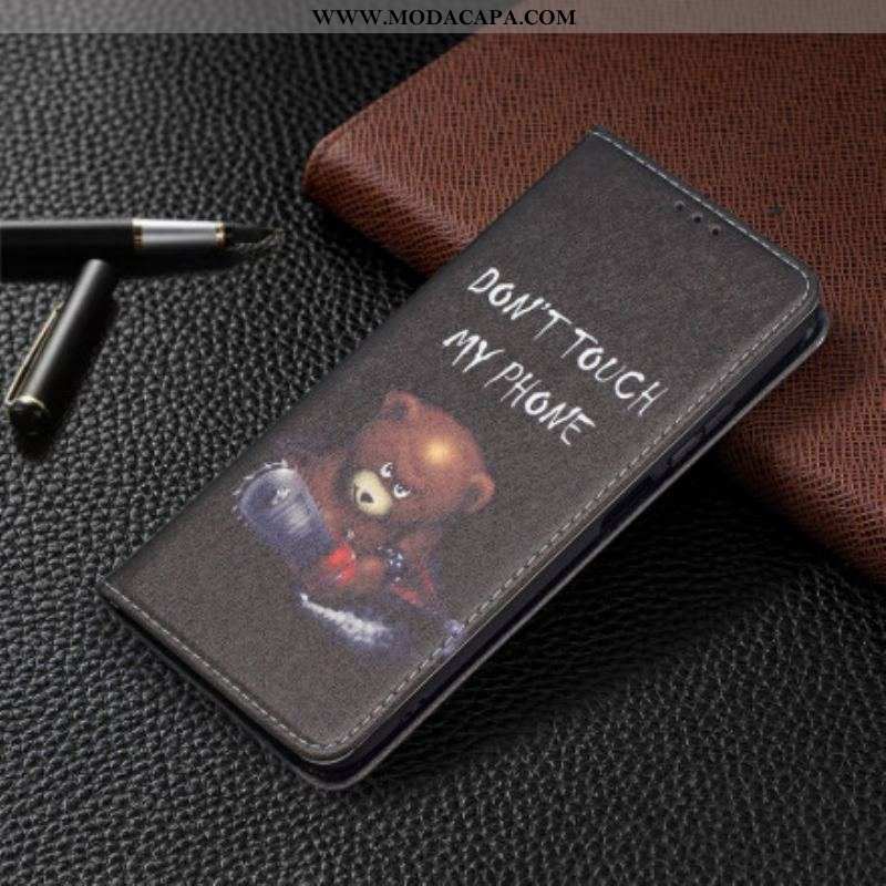 Capa De Celular Para Xiaomi Redmi Note 10 / 10S Flip Urso Perigoso