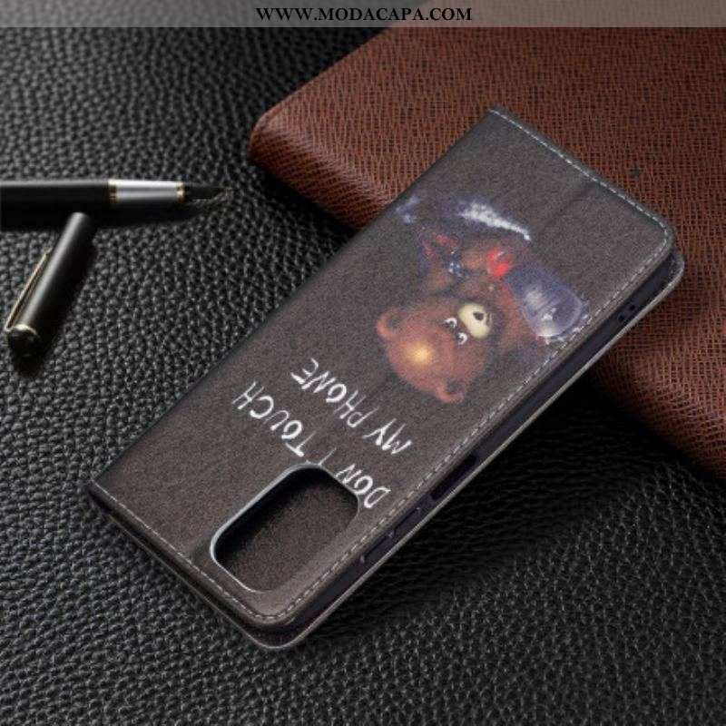 Capa De Celular Para Xiaomi Redmi Note 10 / 10S Flip Urso Perigoso