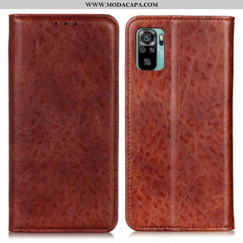 Capa De Celular Para Xiaomi Redmi Note 10 / 10S Flip Efeito Couro Texturizado