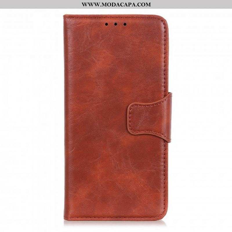 Capa De Couro Para Xiaomi Redmi Note 10 / 10S Flip Aba Magnética