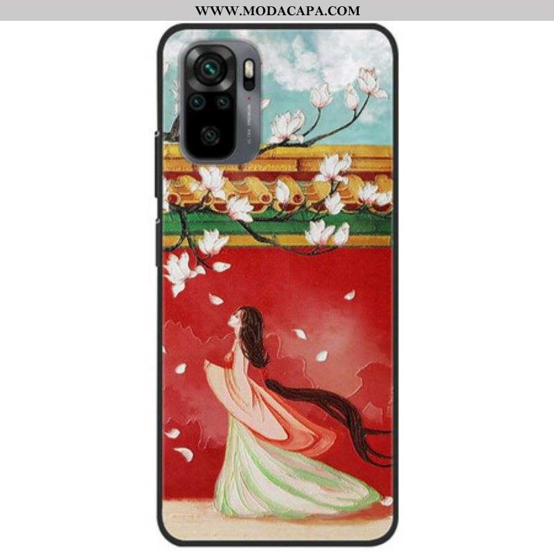 Capa De Celular Para Xiaomi Redmi Note 10 / 10S A Mulher Flor Asiática