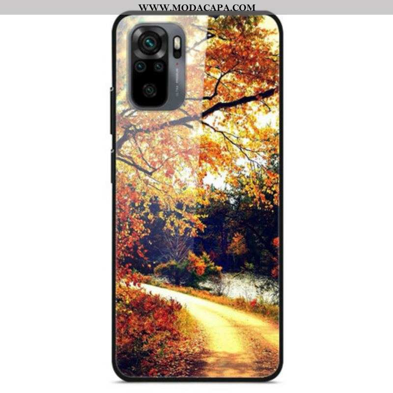 Capa Para Xiaomi Redmi Note 10 / 10S Floresta De Vidro Temperado