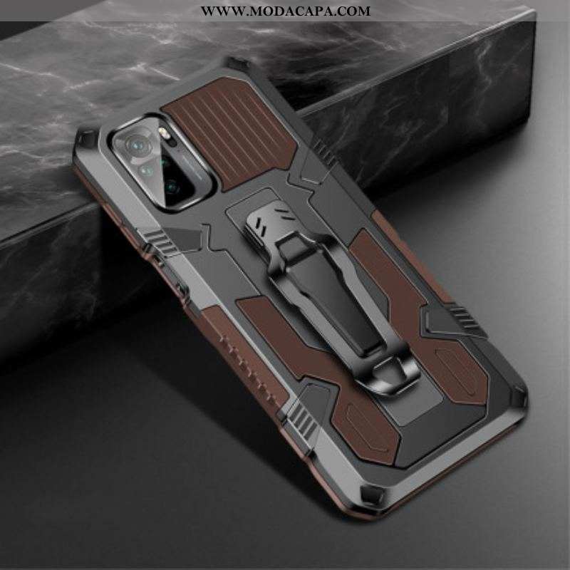 Capa Para Xiaomi Redmi Note 10 / 10S Robô Com Clipe De Cinto