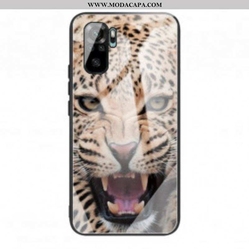 Capa De Celular Para Xiaomi Redmi Note 10 / 10S Vidro Temperado Leopardo