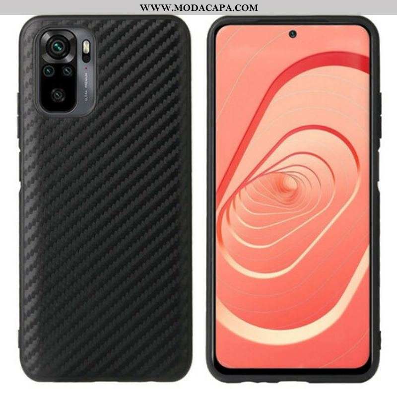 Capa De Celular Para Xiaomi Redmi Note 10 / 10S Fibra De Carbono