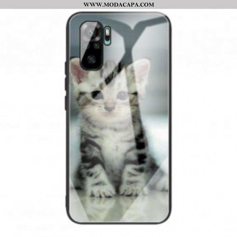 Capa De Celular Para Xiaomi Redmi Note 10 / 10S Vidro Temperado Gatinho