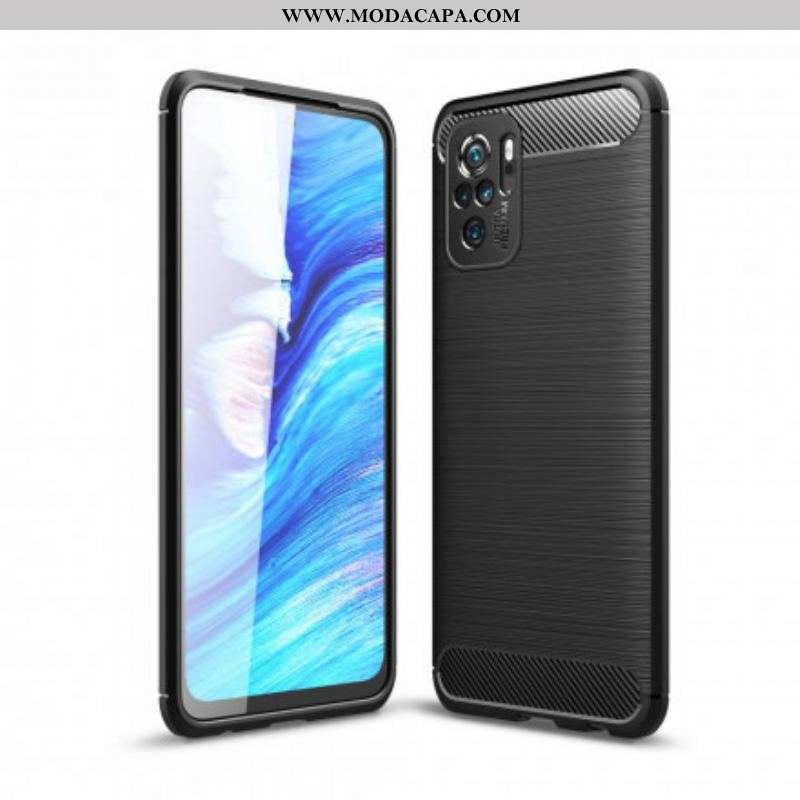 Capa Para Xiaomi Redmi Note 10 / 10S Fibra De Carbono Escovada