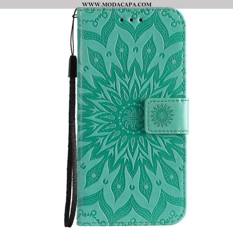 Capa De Couro Para Xiaomi Redmi Note 10 5G Flor Do Sol