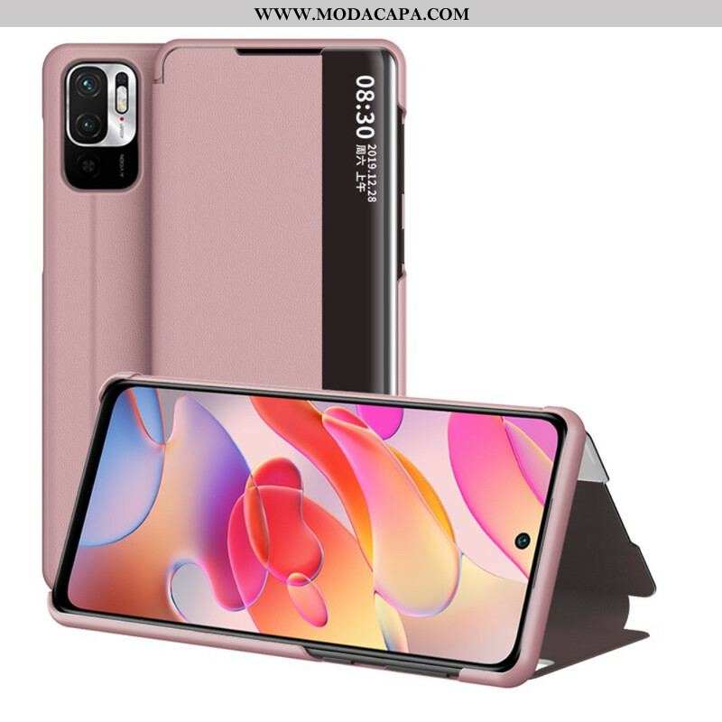 Capa De Celular Para Xiaomi Redmi Note 10 5G Efeito Couro Texturizado