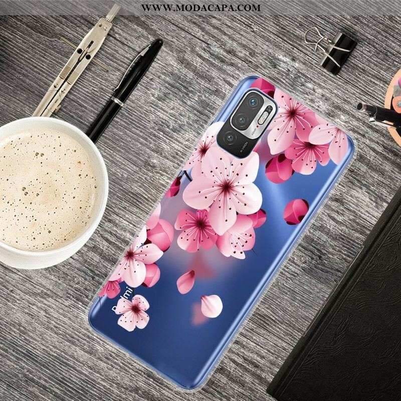 Capa Para Xiaomi Redmi Note 10 5G Pequenas Flores Cor De Rosa