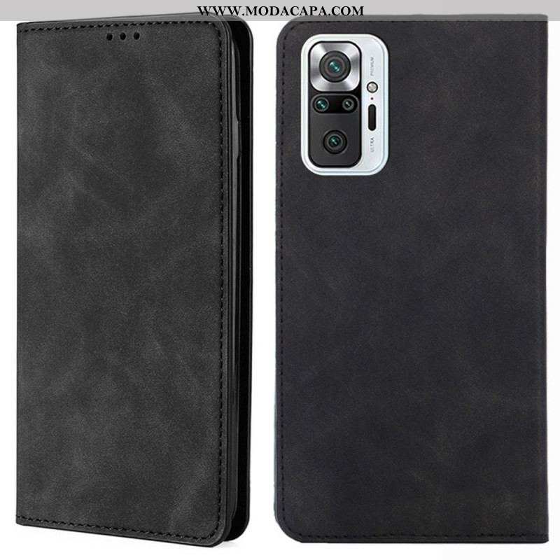 Capa De Celular Para Xiaomi Redmi Note 10 Pro Flip Toque De Pele Clássico