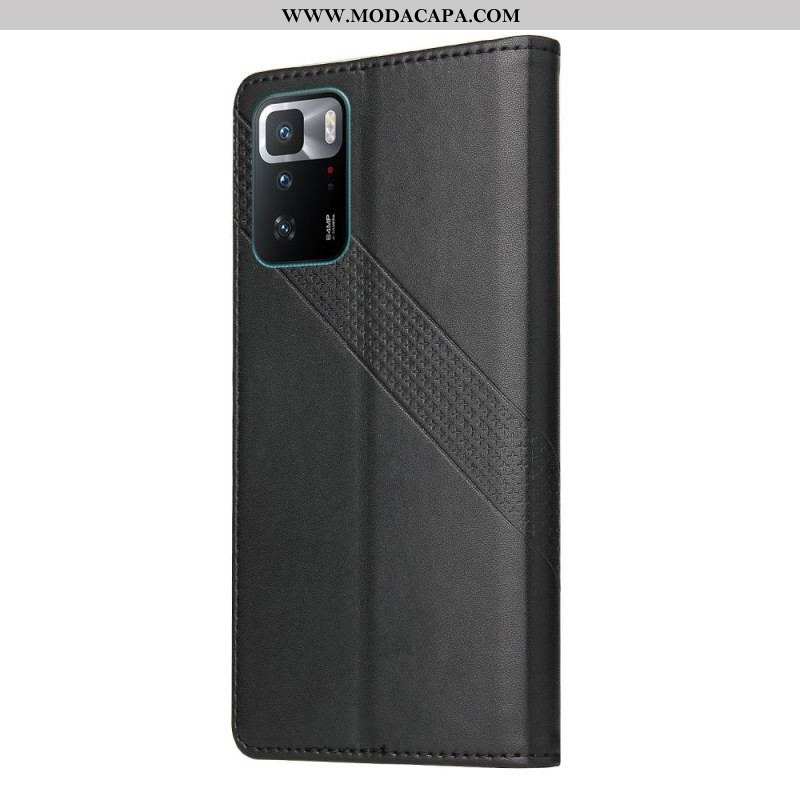 Capa Folio Para Xiaomi Redmi Note 10 Pro Efeito Couro Gq.utrobe