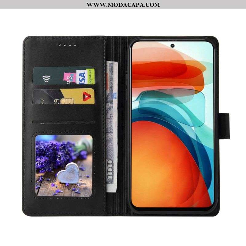 Capa Folio Para Xiaomi Redmi Note 10 Pro Efeito Couro Gq.utrobe