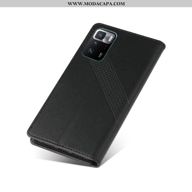 Capa Folio Para Xiaomi Redmi Note 10 Pro Efeito Couro Gq.utrobe