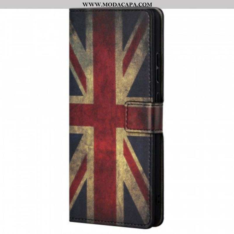 Capa De Couro Para Xiaomi Redmi Note 11 / 11S De Cordão Bandeira Da Inglaterra Com Cordão