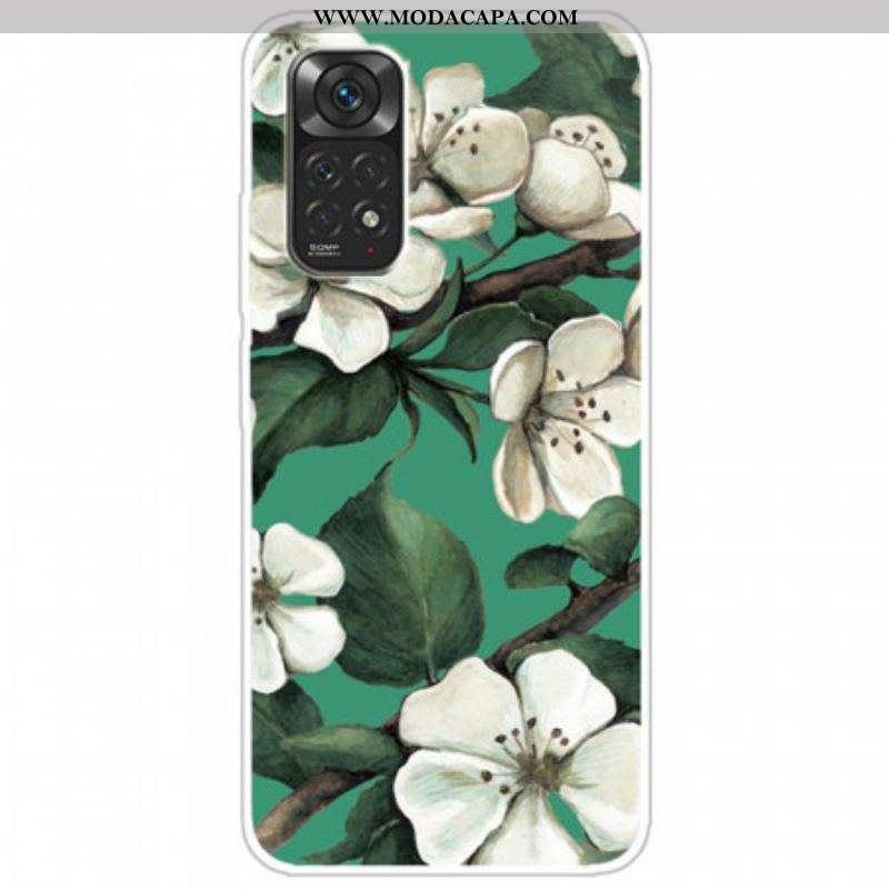 Capa Para Xiaomi Redmi Note 11 / 11S Flores Brancas Pintadas