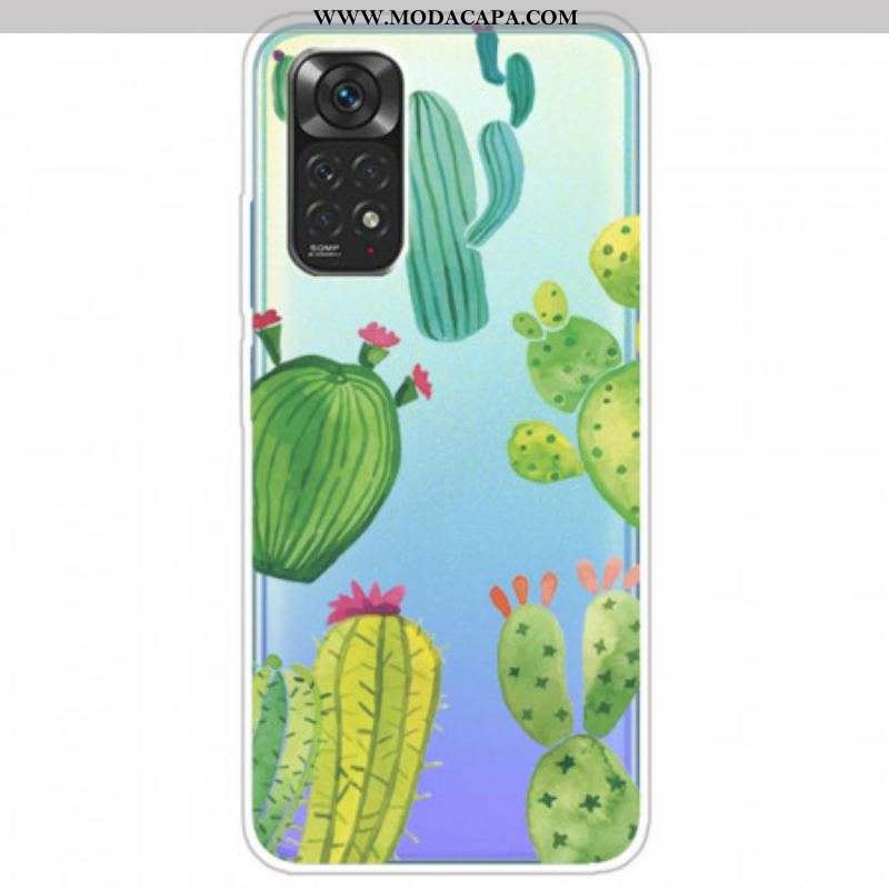 Capa Para Xiaomi Redmi Note 11 / 11S Cactos Aquarela