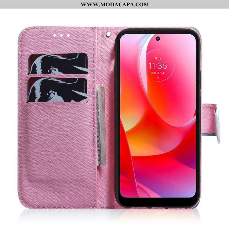 Capa Flip Para Xiaomi Redmi Note 11 / 11S Flor Rosa Empoeirado