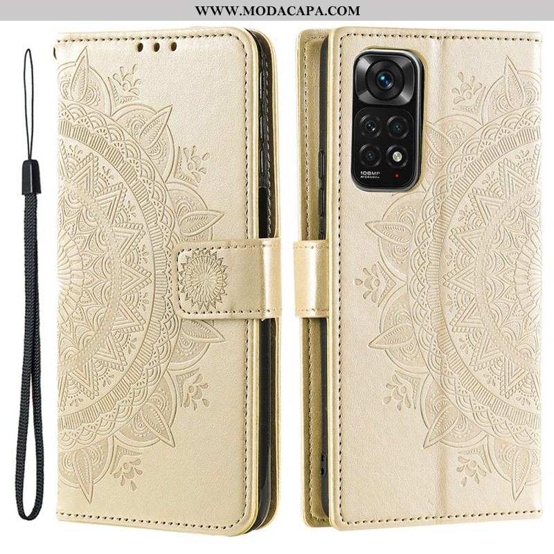 Capa De Couro Para Xiaomi Redmi Note 11 / 11S Mandala Do Sol