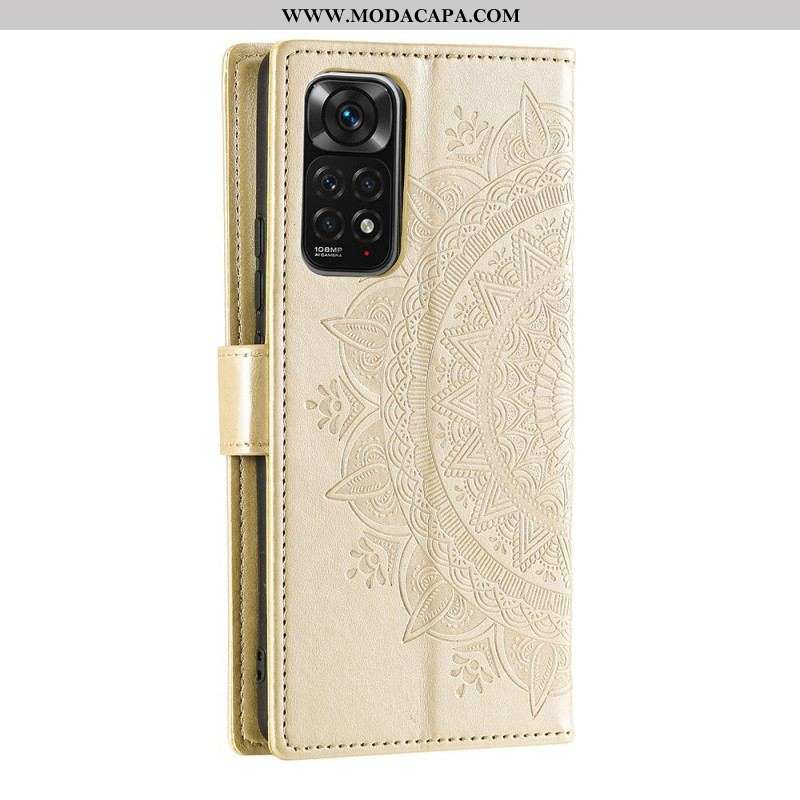 Capa De Couro Para Xiaomi Redmi Note 11 / 11S Mandala Do Sol