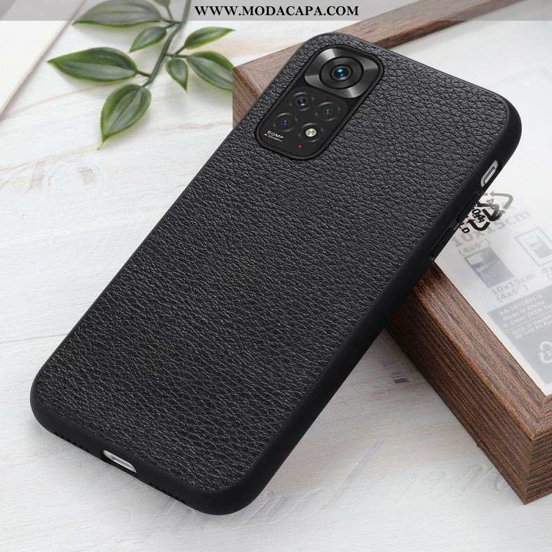 Capa Para Xiaomi Redmi Note 11 / 11S Couro Lichia Genuíno