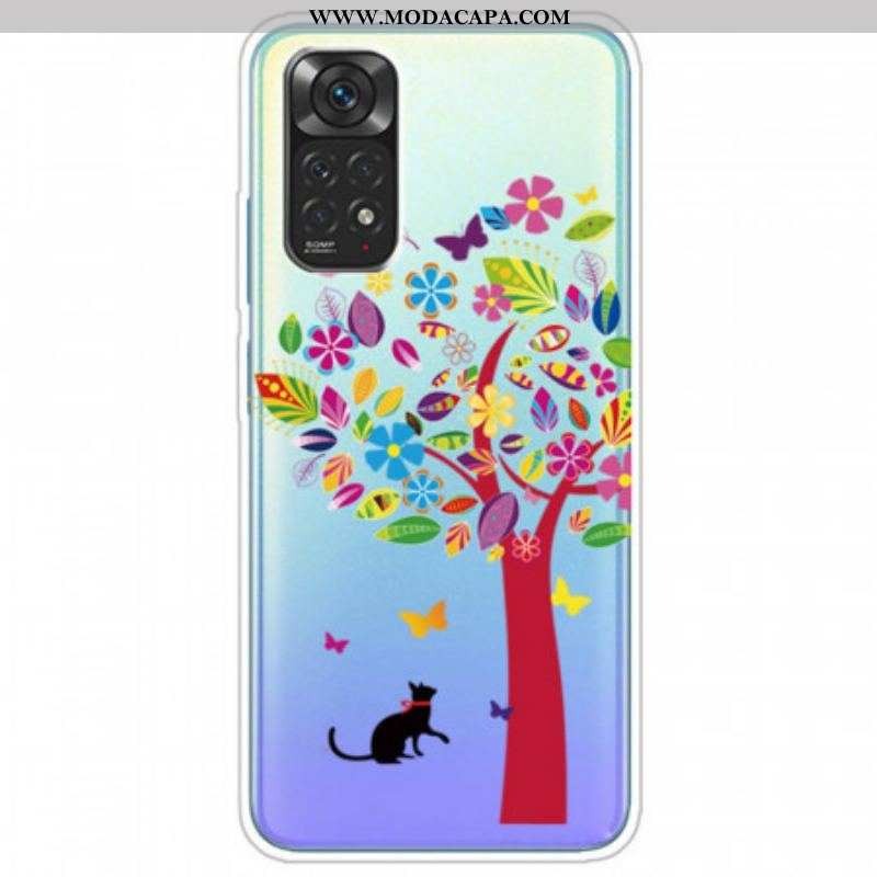 Capa Para Xiaomi Redmi Note 11 / 11S Gato Sob A Árvore Colorida