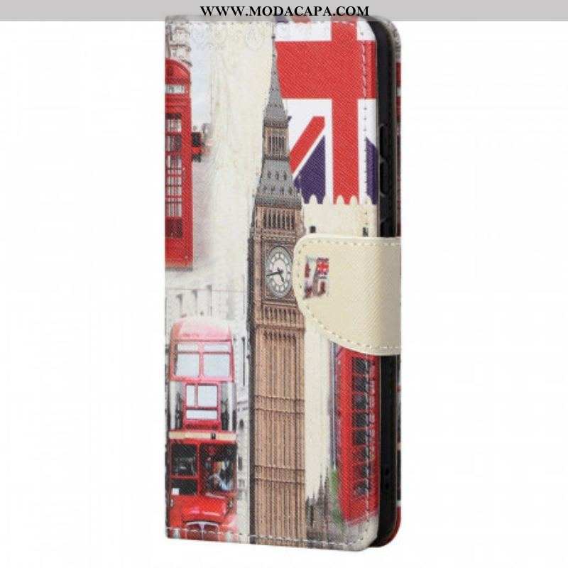 Capa De Couro Para Xiaomi Redmi Note 11 / 11S Vida Em Londres