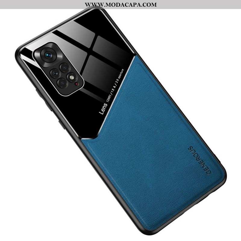 Capa Para Xiaomi Redmi Note 11 / 11S Efeito Couro Magnético