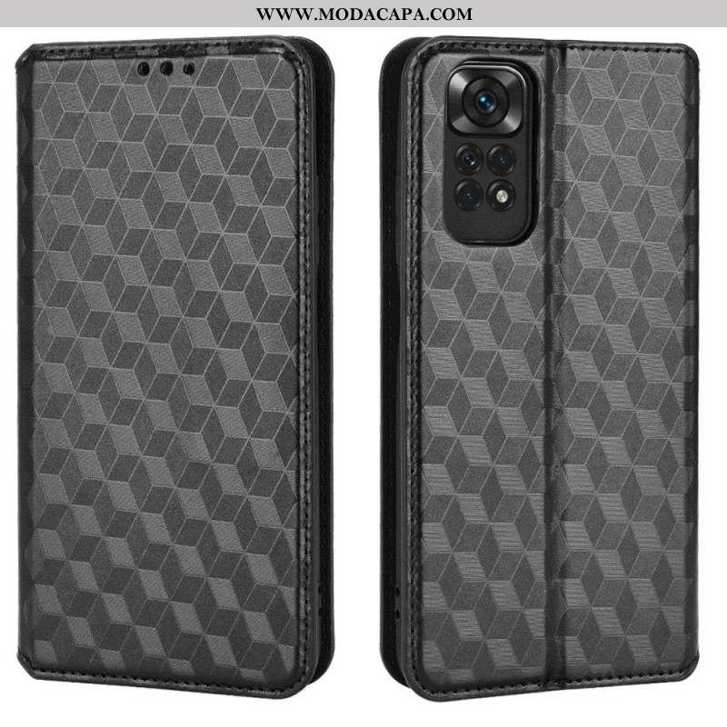 Capa De Celular Para Xiaomi Redmi Note 11 / 11S Flip Efeito Couro Diamante 3d