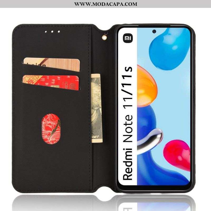 Capa De Celular Para Xiaomi Redmi Note 11 / 11S Flip Efeito Couro Diamante 3d