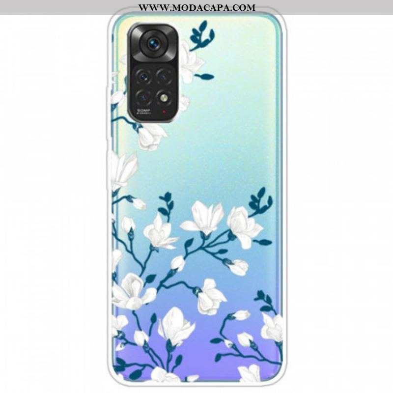 Capa Para Xiaomi Redmi Note 11 / 11S Flores Brancas