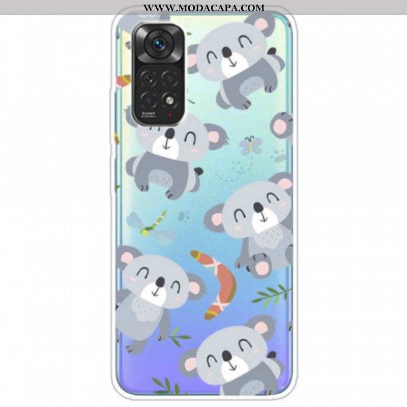 Capa Para Xiaomi Redmi Note 11 / 11S Pequenos Pandas Cinzentos