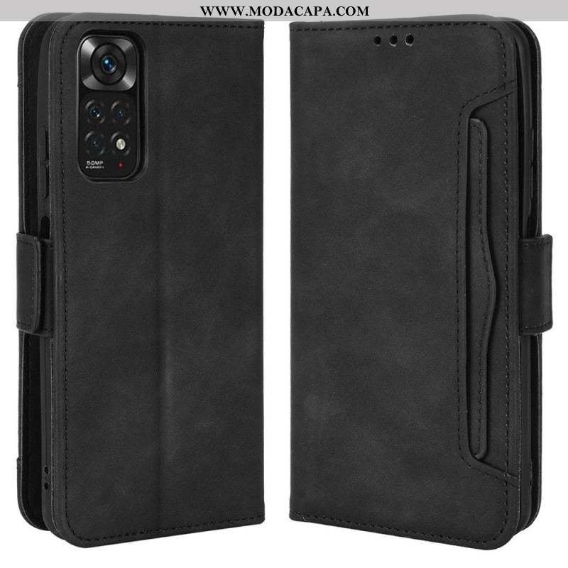 Capa De Couro Para Xiaomi Redmi Note 11 / 11S Cartões Múltiplos