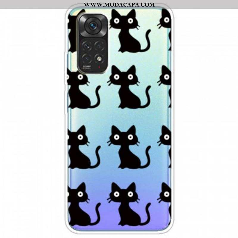 Capa Para Xiaomi Redmi Note 11 / 11S Vários Gatos Pretos