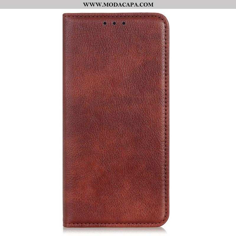 Capa De Celular Para Xiaomi Redmi Note 11 / 11S Flip Lichia Textura De Couro Dividido